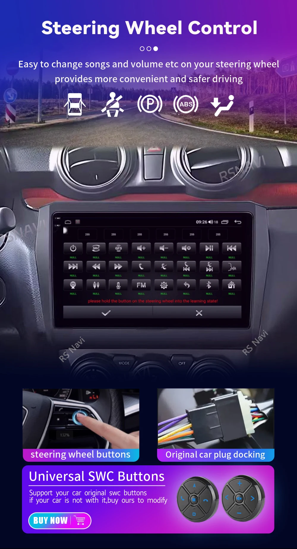 Android 16 Carplay Auto für Suzuki Swift 2016 - 2020 Autoradio GPS Stereo BT Video Autoradio Plug and Play Snapdragon Wireless – Detail 19