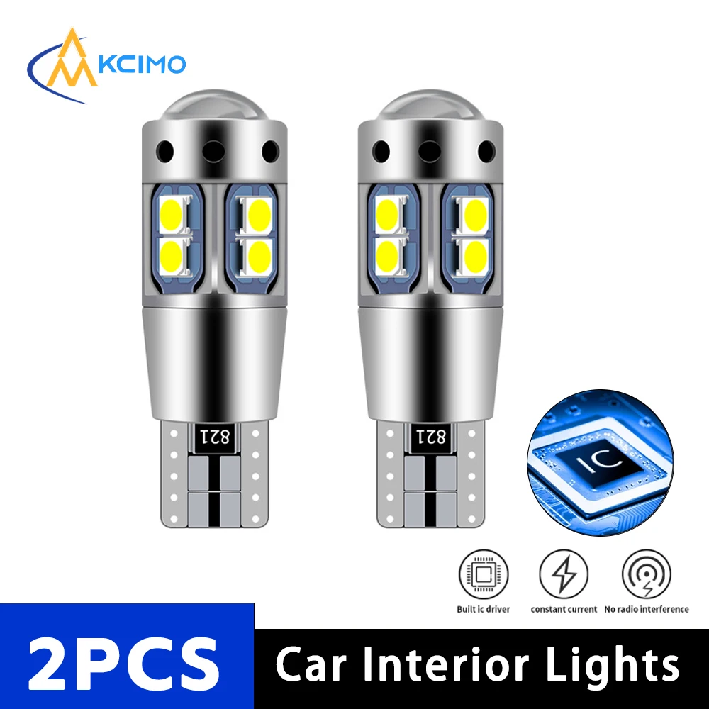 

2Pcs T10 LED Bulb W5W 194 168 CANBUS No Error 3030 SMD Super Bright Car Interior Dome Light Side Marker Parking Lamp 12V