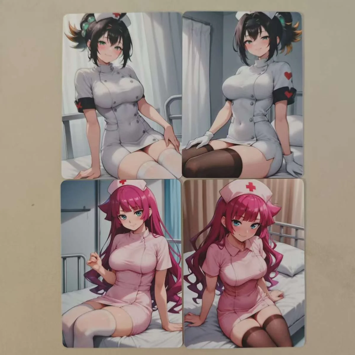 8Pcs/set Sexy Card Beautiful girl Nurse Uniform Black Stockings​​ Yuzu Tori Romin Ruri Little Night Collection Card 18+ view 3