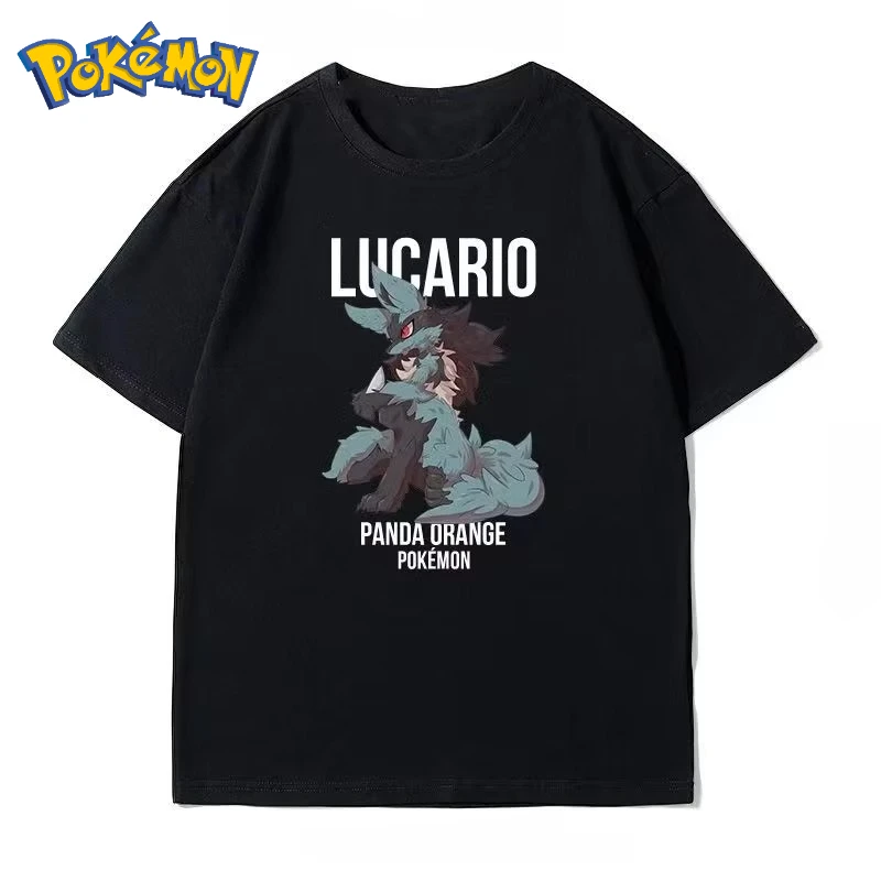 

Футболка с креативным принтом «Покемон» с рисунком Люцирио, новинка лета 2022, мужская и женская Harajuku, свободный повседневный трендовый топ с короткими рукавами