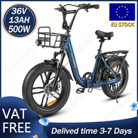 SAMEBIKE Adult Folding Electric Bike 500W Motor 36V13AH Battery Men's And Wonmen's Electric Bicycle 20-inch Fat Tire Snow E-bike