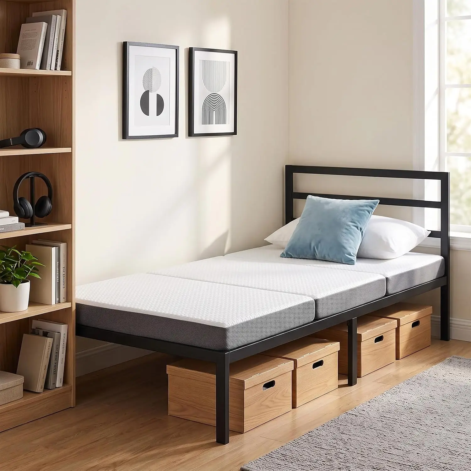 6 Inch Twin XL Memory Foam Mattress, Floor Bed with , Customized