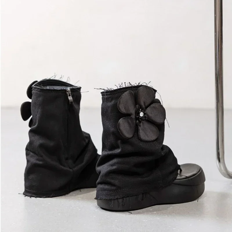 المرأة سميكة القاع صندل الأحذية 35-40 سستة كليب تو الارتفاع زيادة جولة تو خفيفة الوزن صنادل مماشي للموضة أحذية مريحة #6