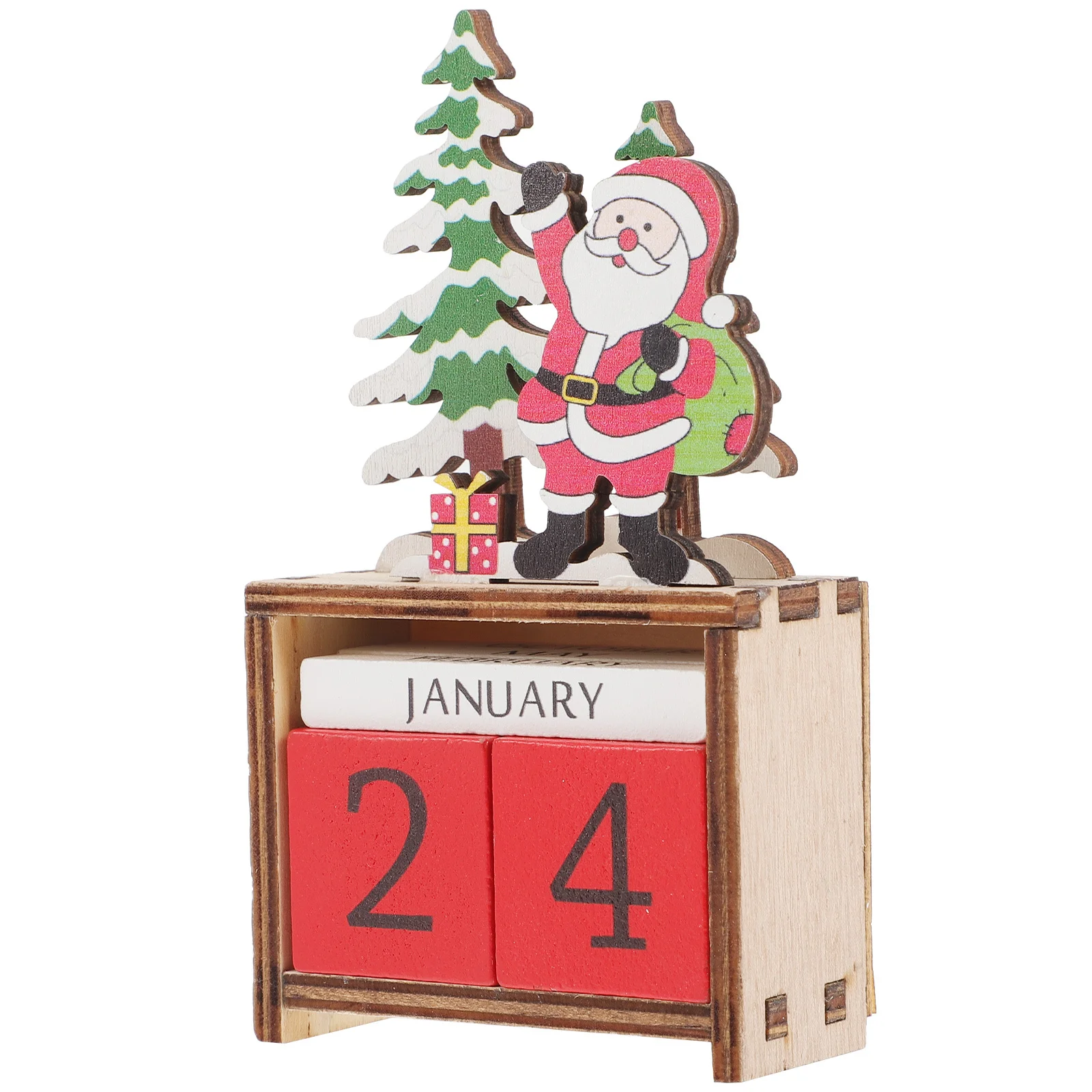 

Festive Holiday Decoration Wooden Christmas Calendar Adornments Desktop Ornament for Office Restaurant Christmas Countdown