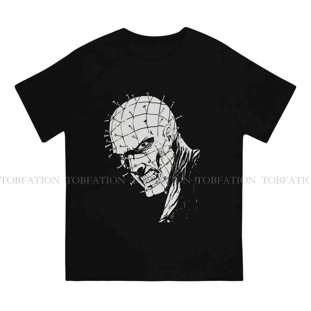 Hellraiser Horror Movie Creative TShirt for Men Hellraiser's Cenobite Pinhead Round Neck Pure Cotton T Shirt Distinctive