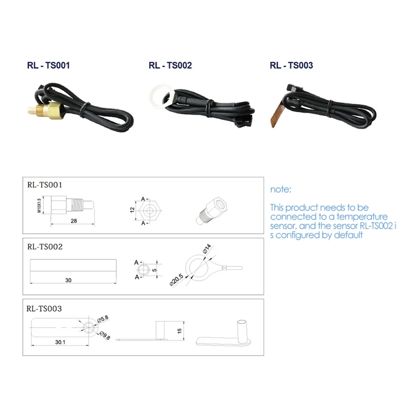 Digital LCD Engine Temperature Gaugeover-Temperature Alert,Green Backlight Display,For Generator Motorcycle Dirtbike ATV