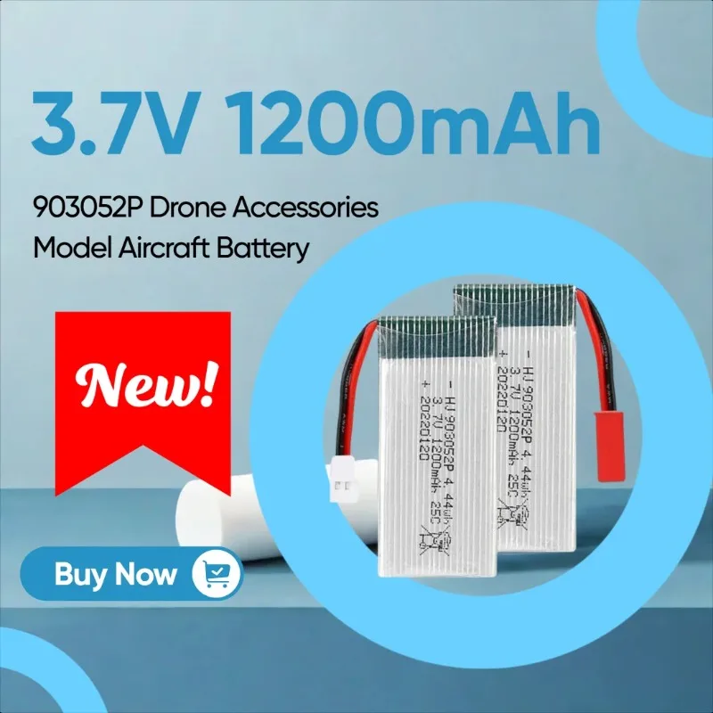 

3.7V 1200mAh Polymer Lithium Battery 25C High Rate X5SW Quadcopter 903052P Drone Accessories Model Aircraft Battery
