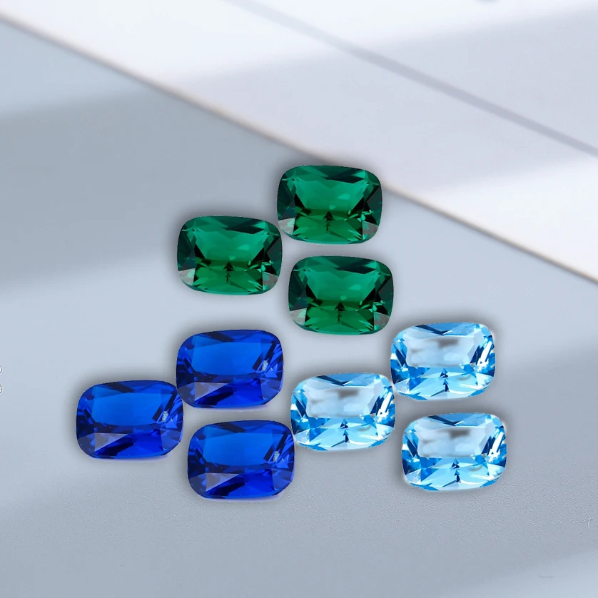 

6*8mm Loose Gemstones Created Nano Sapphire Emerald Sky Blue Topaz Pretty Colorful Gemstone For Jewelry DIY