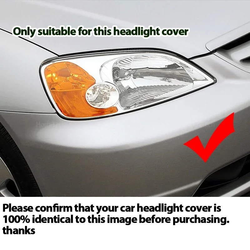 Car Front Headlight Lens Cover for Honda Civic ES1 ES8 ES5 ES7 Pre-facelift 2001~2003 Clear Lamp Hood Transparent Lampshade view 2