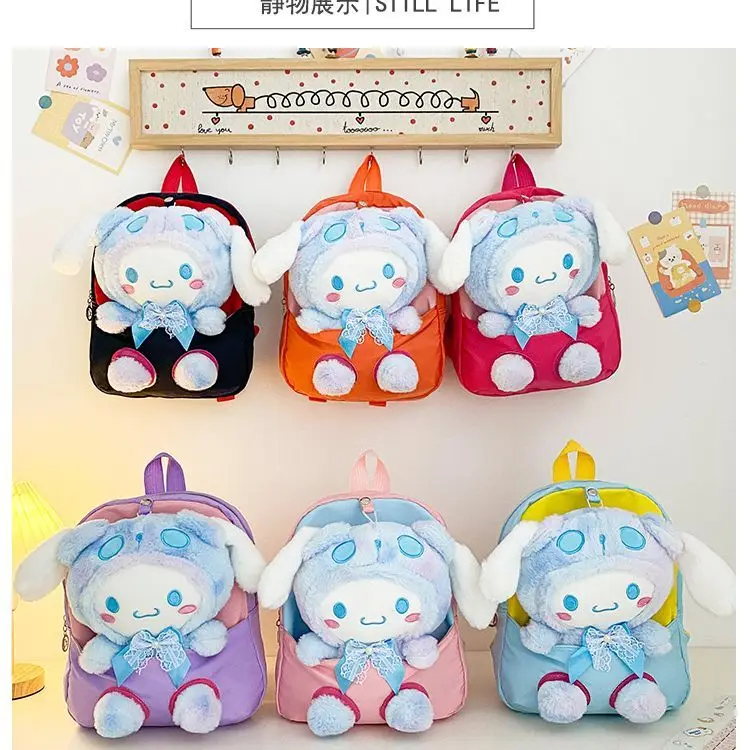

Cinnamoroll Pendant Lovely Doll Kawaii Sanrio Children Backpack Cute Cartoon Schoolbag Student Christmas Gifts for Kids
