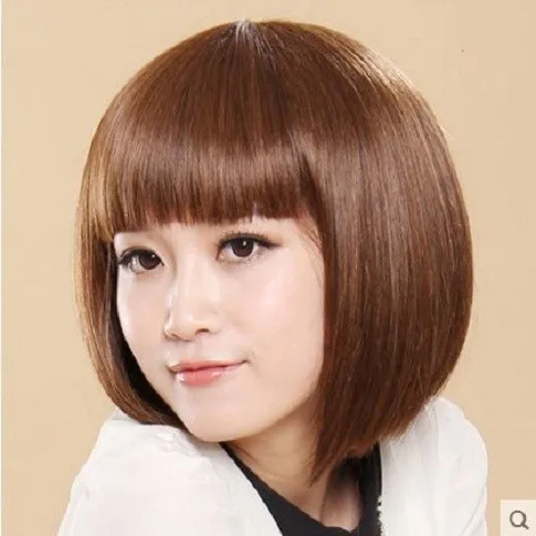 

Fluffy Bobo Pear Flower Head Micro Curly Women's Short Hair Qi Bangs Short Straight Hair Wig