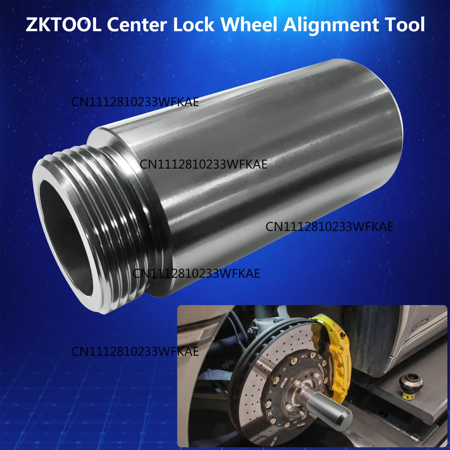 Center lock wheel alignment tool for Porsche 911 997 992 718 and Lamborghini STO with a thread size of 55 x 3.0MM