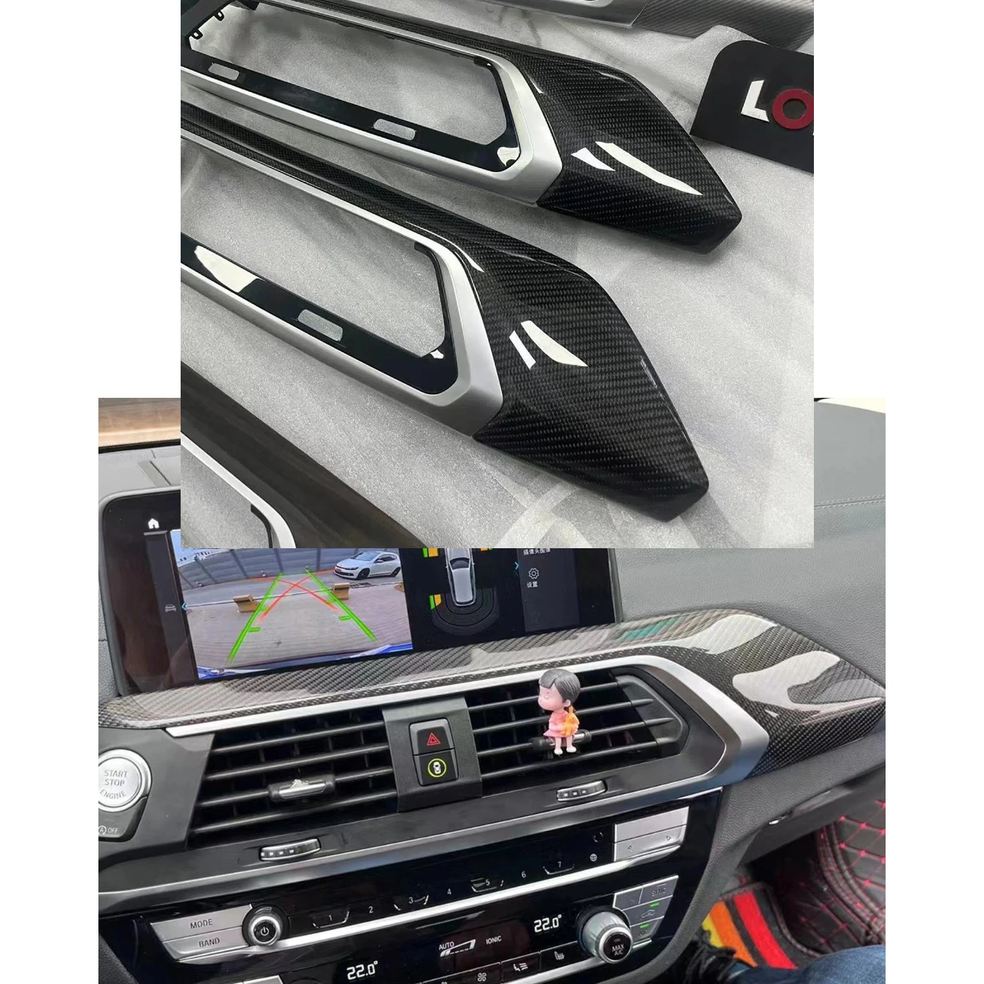 For BMW X3 G01 X4 G02 X3m F97 X4m F98 2018-2024 Replacement Real Carbon Fiber Center Console Adjustment Cover Car Accessories
