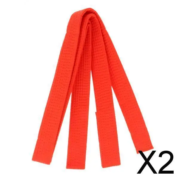 

2xTaekwondo Belt Karate Martial Arts Aikido Double Wrap Belt Orange