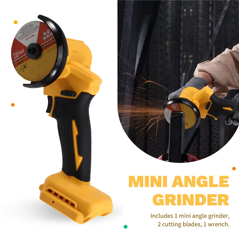 

AT02-Mini Angle Grinder 3 Inch Cordless Polishing Machine Cutting Grinder+2 Cutting Disc Power Tool For 18V 20V Battery