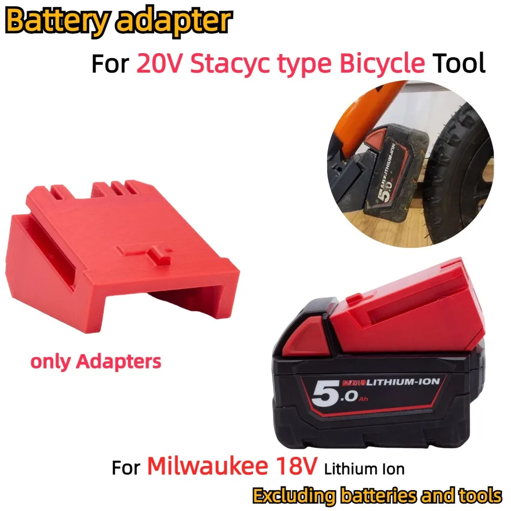 Adaptador e Conversor para Milwaukee 18v Li-ion Battery 20v Stacyc tipo Bicycle Lithium Battery Accessories Apenas Adaptador