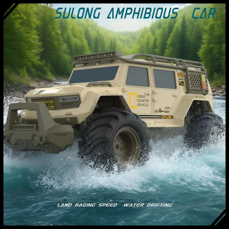 

SL6086 4WD Amphibious RC Car Waterproof All Terrain Off Road Vehicle with LED Lights Electric Remote Control Toy for Kids