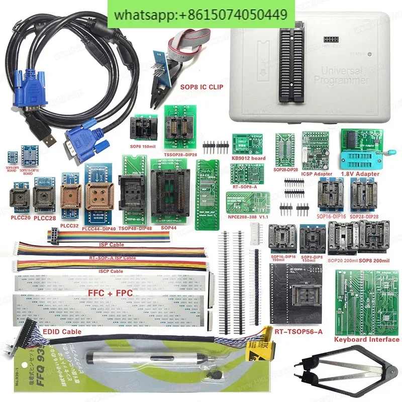 مبرمج IC العالمي BIOS NAND RT809H EMMC NAND Flash Programmer + 31 محول EDID كابل المخزون