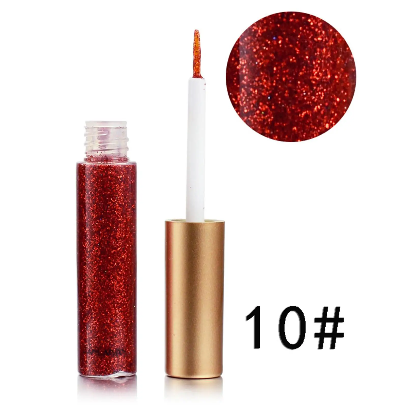 2-6pack 10 Colors Liquid Glitter Eyeliner Metallic Eyeshadow Long Lasting 010