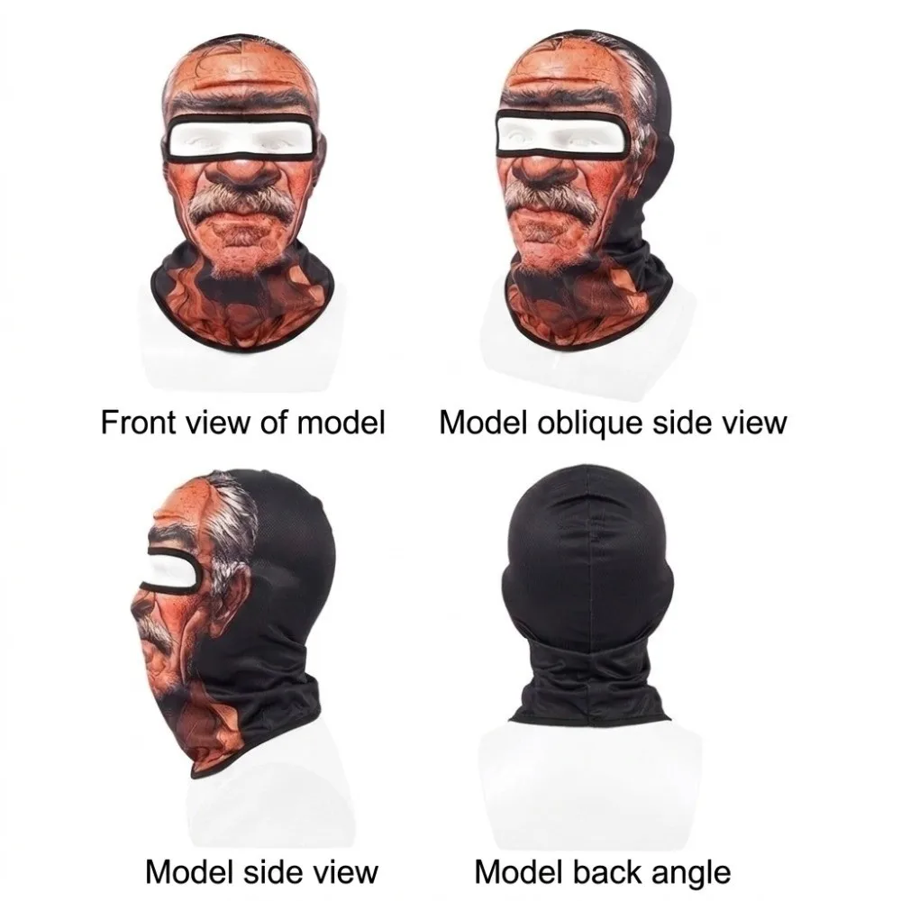 Quick Dry Funny Face Mask Sun Protection Breathable Realistic Balaclava Realistic Face Design Full Coverage Prank Face Hood