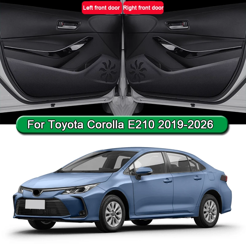 

Дверь автомобиля, анти-ударная накладка из углеродного волокна, текстура кожи, защита от грязи, защитная наклейка, аксессуары для Toyota Corolla E210 2019-2026