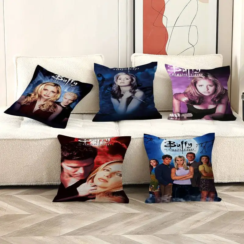 أنيمي بافي مصاص الدماء القاتل وسادة تغطي الكرتون أريكة ديكور المنزل الطباعة على الوجهين قصيرة أفخم لطيف غطاء الوسادة