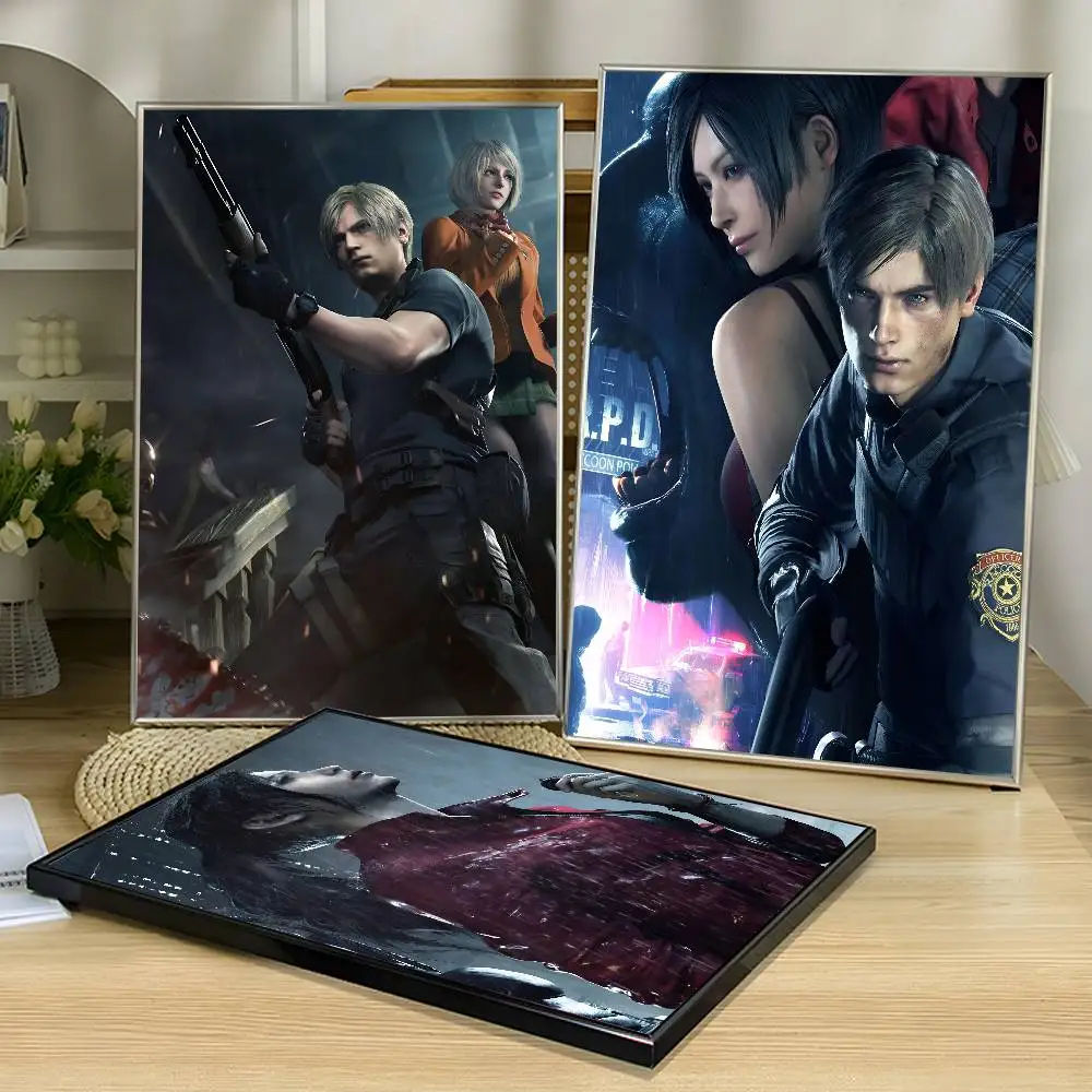 R-Resident Evil Game Poster Home Living Bed Room Bar Hallway Sticky Wall Art Printing Aesthetic Decor