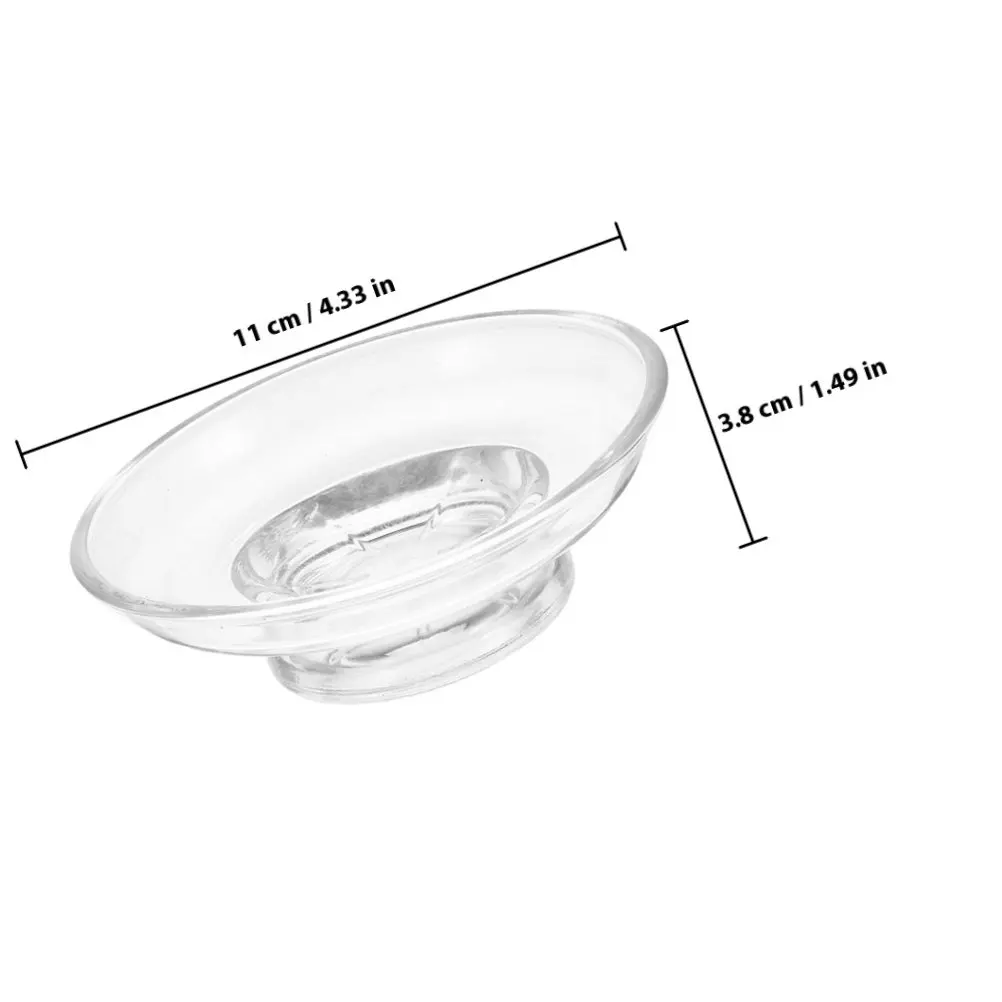 Round Glass Soap Dish for Homeowners to Keep Countertops Clean, 1 Pc Transparent Holder with Stable Base, Easy to Clean