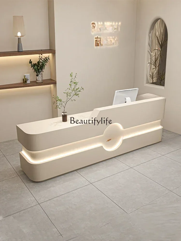 

Simple Beauty Salon Bar Company Front Desk Reception Table Clothing Store Dance Room Arc Cashier