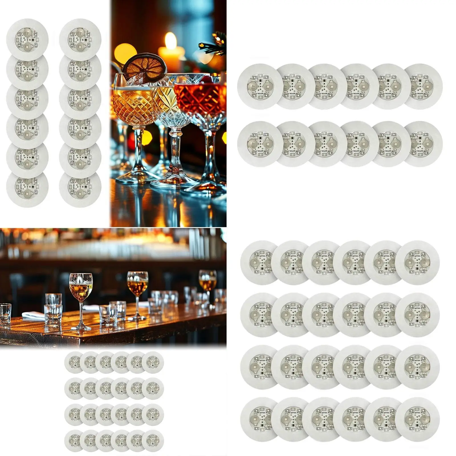 LED Coasters 7 Colors RGB LED Sticker Lights Home Glasses LED Bottle Lights