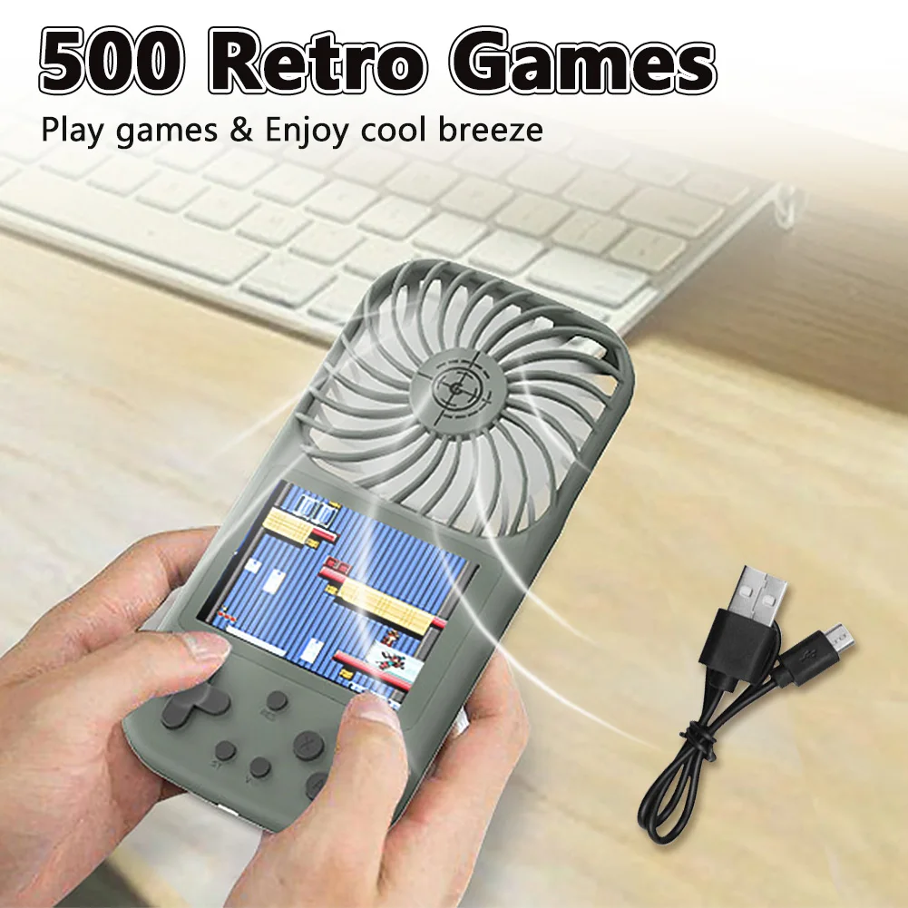 Retro Portable Pocket Fan Mini Handheld Game Console Cooling Fan 2.8