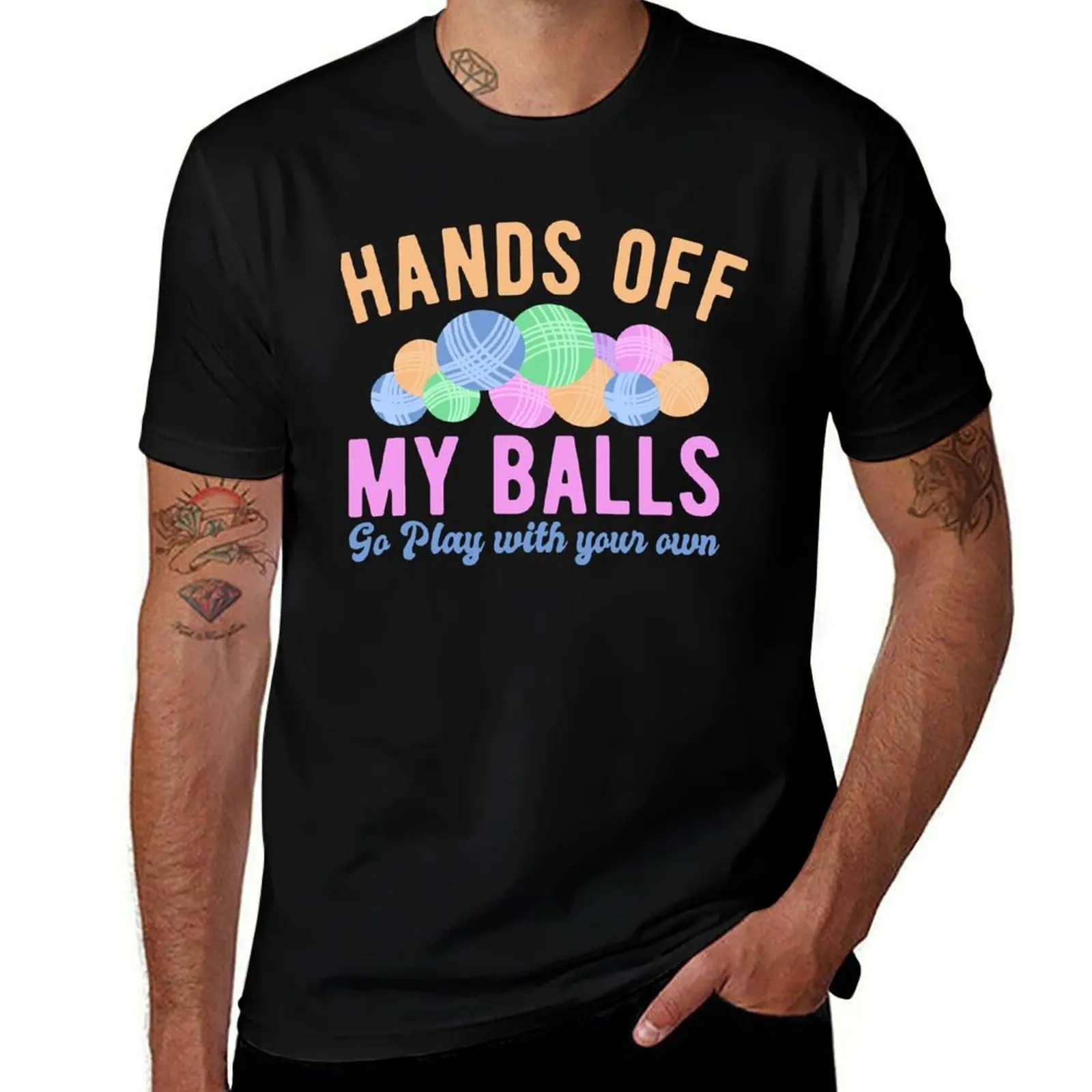 Who Loves Basket Funny Hands Off My Balls Go Play With Your Own Knitters Gift Photographic T-Shirt