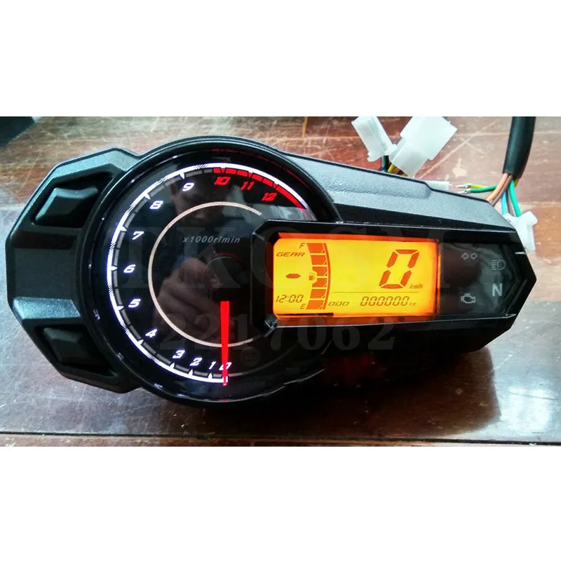 

New LED Backlight Motorcycle Speedometer Odometer Tachometer Kmh Universal Motorcycle Speedometer Sensor 12000RPH