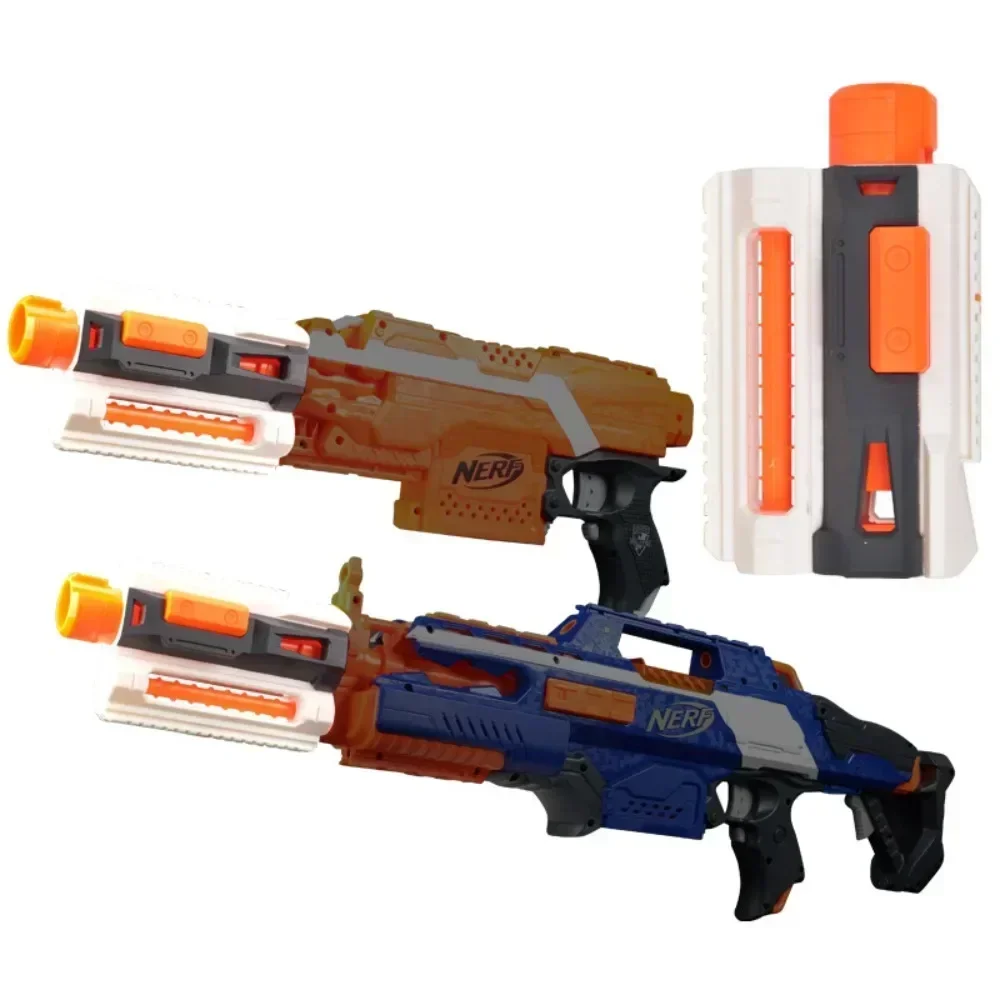 

W9-Modified Part Front Tube Decoration with Upper and Lower Guide Rail for Nerf Elite Series Orange Grey for Nerf Toy Gun Mod