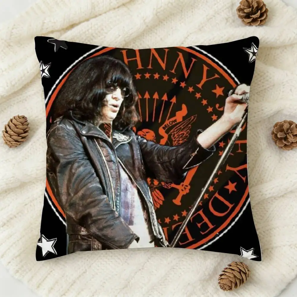 Rock Band R-Ramones Double-sided Printed Square Decorative Cushion Cover for Sofa Living Room Home Decor 4