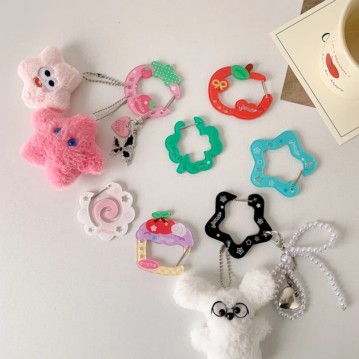 Ins – pendentif de téléphone portable en acrylique, nouveau dessin animé, Notes de musique mignonnes, mousqueton, breloques de sac en acrylique, sac à dos suspendu, accessoires de bricolage