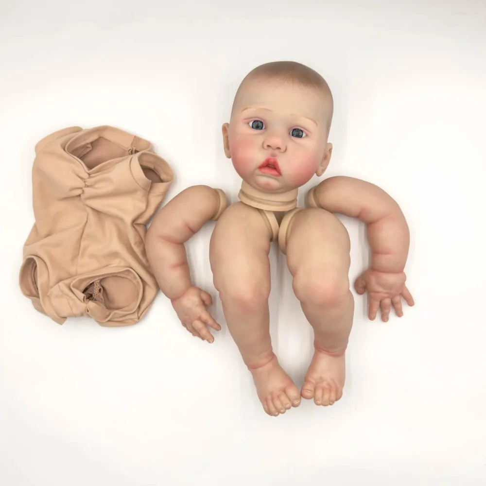 19inch Already Painted Reborn Doll Kits amber Newborn Baby Doll 3D Skin Tone with Many Details Veins kit bebé reborn