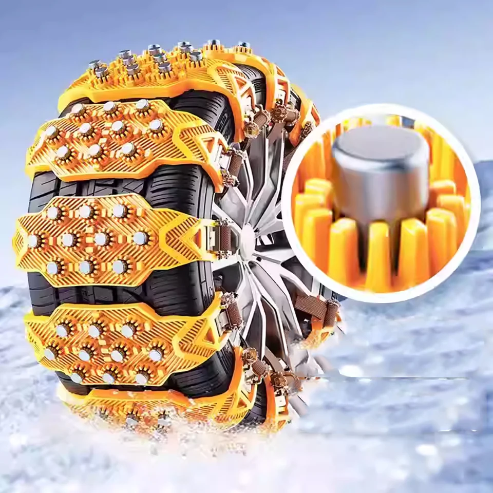 Car Winter Snow Chains For Tire Wheel Applicable Tire 165-255mm Universal Tire Anti-skid Chains Thicken＆Widen Outdoor Emergency