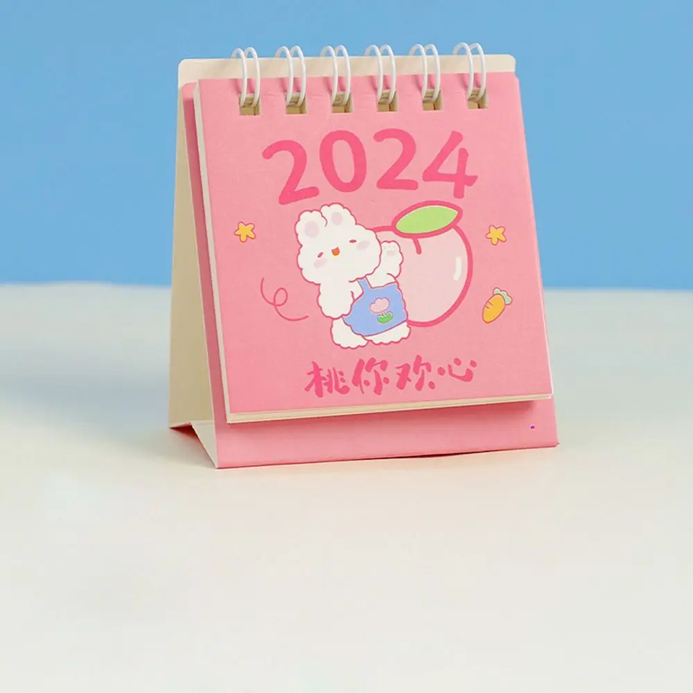 Standing Flip Calendar Mini Desk Calendar Schedule Planner Agenda Organizer 2024 Calendar Daily Schedule Yearly Agenda