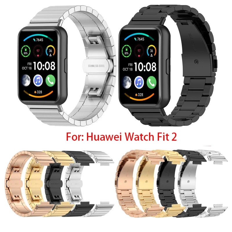 Metal Stainless Steel band Strap for Huawei Watch Fit 2 Wrist Elegant Bracele With Connector