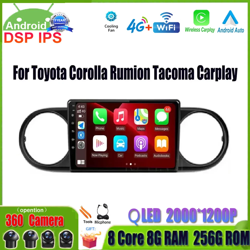 10.1'' Android 14 GPS Navigation For Toyota Corolla Rumion Tacoma Carplay Car Radio Multimedia Stereo Video Player Autoradio BT