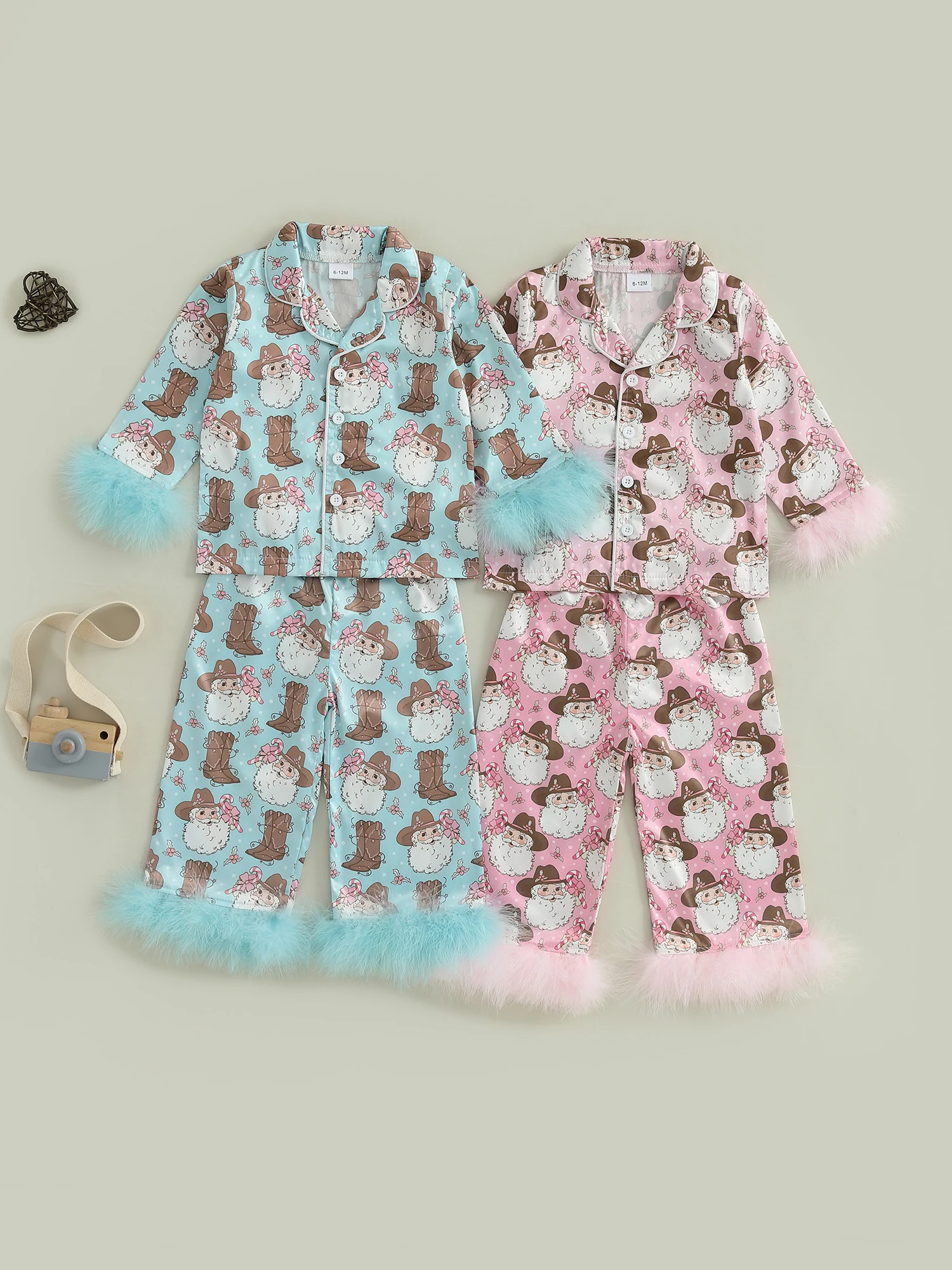 

Women s Holiday Pajamas with Festive Reindeer Print Cozy Feather Cuffs and Elastic Waistband for Comfortable Lounging