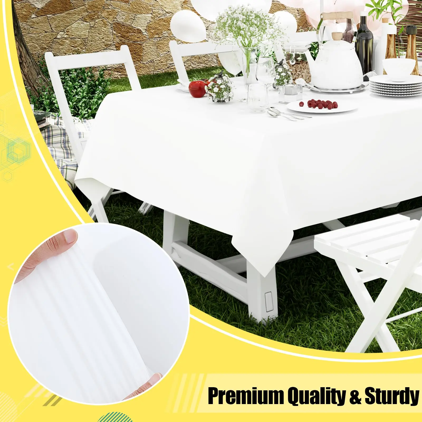 Kitinjoy – nappe imperméable jetable, nappe rectangulaire décorative en plastique pour fêtes, couvertures de Table robustes et étanches