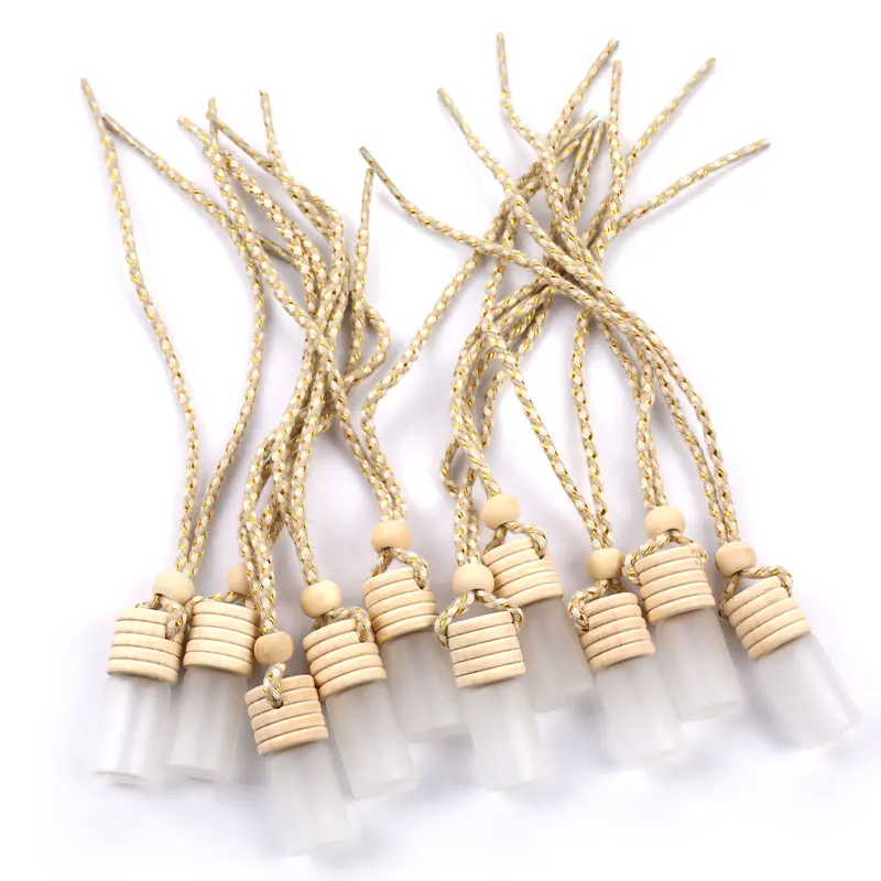 10Pcs Transparent 5ml Empty Car Perfume Glass Bottle for Essential Oils Air Freshener Perfume Pendant Bottles