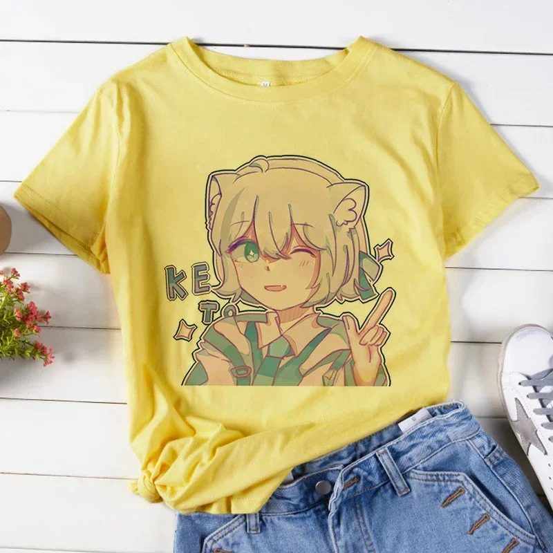 NONE Kawaii Cartoon Grafik Druck T-shirt Frauen Harajuku Ästhetischen Rosa Top T-shirt Blusen 2024 Neue Korea Mode Y2k Weibliche T Shirt 4