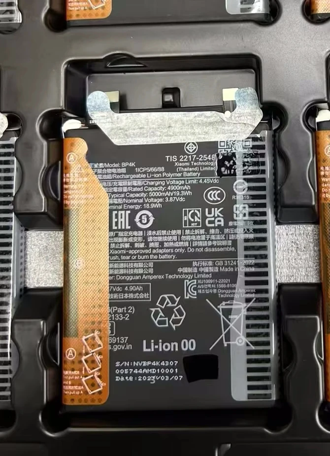 100% New BP4K Battery For Xiaomi Redmi Note 12 Pro / Note 12T Poco X5 Pro 5G Genuine Phone Replacement Batteries