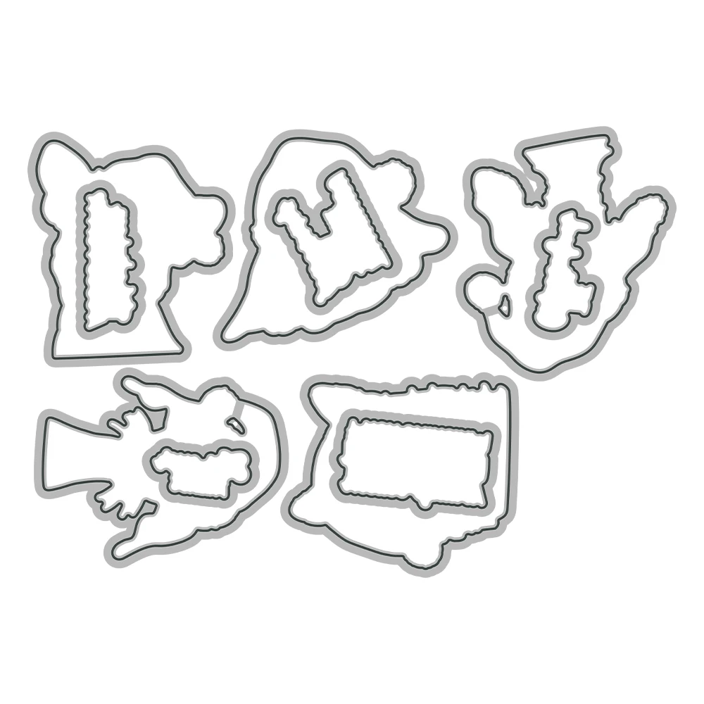 Mangocraft Cute Christmas Puppy Dogs Cutting Dies Clear Stamp DIY Scrapbooking Metal Dies Silicone Stamp For Cards Albums Decor