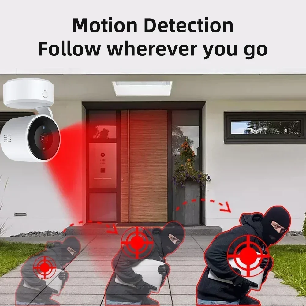 2 قطعة كاميرات مراقبة واي فاي داخلية بدقة 5 ميجابكسل: محادثة ثنائية الاتجاه، تكبير رقمي 4X، PTZ 360 ° بانوراما، أليكسا/جوجل #4