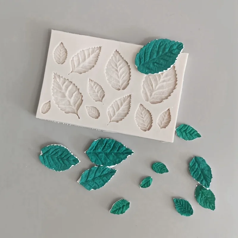 1Rose Leaf Silicone Mold，Resin Casting Mold，For Candle Making、Aromatherapy、Handmade Soap、Clay、Gypsum and Crafts-Flexible Silicon