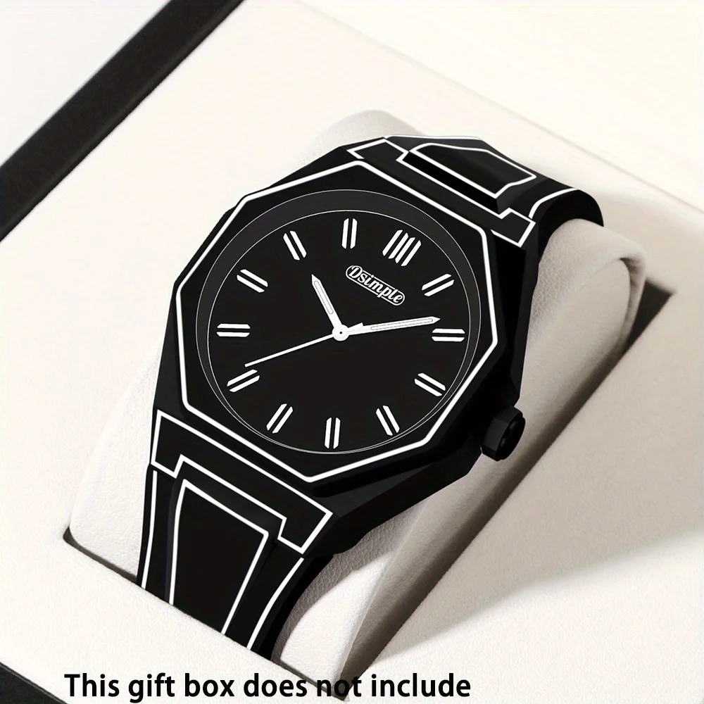 

1 шт. современные минималистичные часы унисекс - кварцевый механизм, силиконовый ремешок, повседневные модные часы для мужчин и женщин